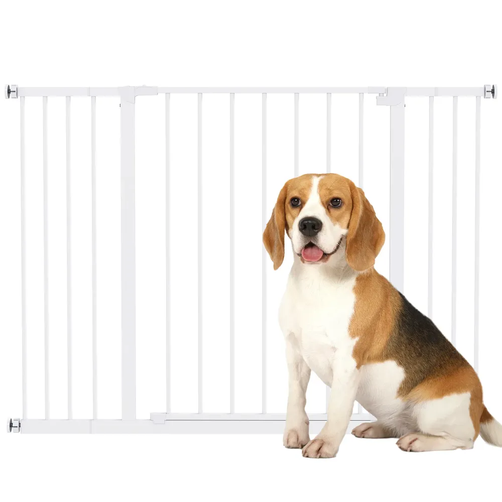 Trappgrind Hund Klämfäste Metall Vit 76-107 x 76 cm