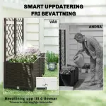 Odlingslåda med Spaljé 2-pack Brun Plast för Trädgård Blomlåda med Självbevattning och Dränering 80x40x136 cm