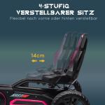 Gokart Trampbil för Barn Rosa av Metall och Plast för Barn 3-8 År Trampbil med Handbroms och Justerbart Säte
