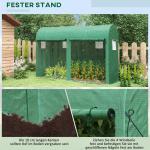 Rymligt Folieväxthus med 4 Fönster, Drivhus i Tunnelmodell för Trädgård, Stabil Konstruktion i Stål och PE-Plast, Grön, 300 x 100 x 200 cm