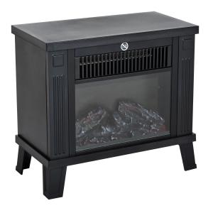 Elspis Elektrisk Öppen Spis Stående 600-1200 W Metall för Mysiga Kvällar Svart 34 X 17 X 31 Cm