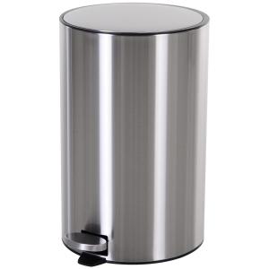 Pedalhink Rostfritt Stål Hygienisk Papperskorg med Mjukstängande Lock och Innerhink Silver 25,8 X 42 Cm 12 L