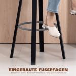 Barstol 2-pack Justerbar Svart Konstläder för Bar och Kök med Ryggstöd och Fotstöd Roterbar Sits Metallram