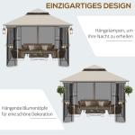 Stor Pop-up Paviljong för Event, Rymligt Partytält med Bärväska, Enkel Montering för Marknad och Trädgårdsfest, Krämvit, 5,9 x 2,95 x 2,5 m