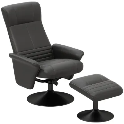 Relaxfåtölj Svart av Mikrofiber och Metall Roterande