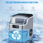 Iskubsmaskin 20 kg/24h med 3,2 L Vattentank, Silver, 2,3 L
