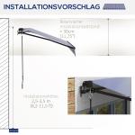 Balkongmarkis Solskydd Blå Vit av Aluminium och Tyg för Balkong Väggmonterad med Handvev 3 x 2,5 m