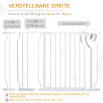 Hundbarriär med Klämfäste, Justerbar Längd, Stål/ABS, Vit, 75–115 x 76 cm