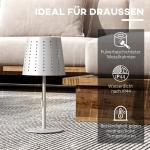 Bordslampa Utomhuslampa Ljusgrå av Plast för Trädgård och Terrass LED Solar Lampa Dimbar och Vattentät IP44
