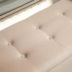 Bänk Förvaringsbänk Beige av Polyester och Gummiträ för Sovrum Lyxbänk med Armstöd 107 x 42 x 65 cm