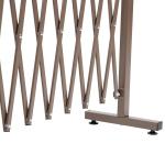 Lång Saxgrind Utdragbar Barriär Aluminium på Hjul Flexibel Avspärrning för Uppfart och Trädgård Brun 52-405 X 103,5 Cm