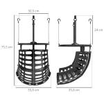 Basketrebounder Höjdjusterbar 360° Vridbar i Plast, Svart, 35,6x35,6x75,5 cm