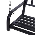 Hängande Trädgårdsbänk Metall 2-Sits Gungbänk för Avkoppling Väderbeständig Hängsoffa för Veranda och Uteplats Svart 127 X 60 X 53 Cm