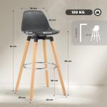 Barstolar 2-pack i Skandidesign med Fotstöd för Kök och Bar Ergonomisk och Modern Natur och Svart Trä 43 x 43 x 91 cm
