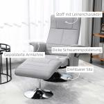 Elektrisk Massagestol med Pall, Bekväm TV-Fåtölj med Liggfunktion och Fjärrkontroll, Ergonomisk Relaxstol, Ljusgrå