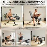 Träningsbänk Justerbar Röd och Svart Stål för Hemmagym Multifunktionell Bänkpress med Bencurl och Preacher Curl Maxbelastning 300 kg