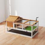 Sköldpaddshus Orange Trä för Reptiler 2 Nivåer Terrarium med Lamphållare och Sovplats Rymlig Bur med God Ventilation
