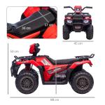 Elektrisk Fyrhjuling för Barn, Tuff ATV med LED-Ljus och Musik, Rolig Körupplevelse för Små Äventyrare, Svart/Röd, 88 x 45 x 50 cm