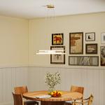 Taklampa LED Modern Guld och Vit Metall för Vardagsrum Takarmatur med 5 Justerbara Ljusstavar Unik Design och Bra Ljusspridning 50W