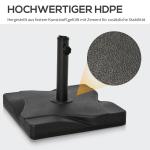 Fyrkantig Parasollfot i Cement, Stabilt Paraplystativ för Trädgårdsparasoll, Passar Stångdiameter 30-38 mm, Grå, 41,5 x 41,5 cm, 20 kg
