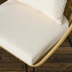 Trädgårdsmöbler Matgrupp Beige av Polyester och Rotting för Trädgård och Terrass 5 Delar med Matbord och 4 Stolar