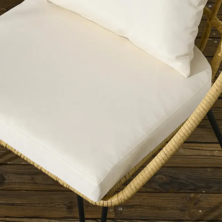 Trädgårdsmöbler Matgrupp Beige av Polyester och Rotting 5