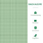 Polytunnelväxthus med 3 Rulldörrar, Robust Presenning, Stålram, Grön, 2,95 x 1 x 0,8 m