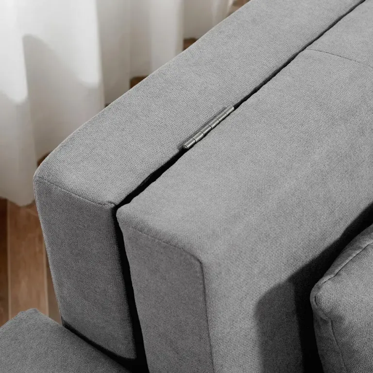 Bäddsoffa 2-Sits Soffa Grå av Polycotton 152 x 101 x 81 cm