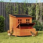 Hönshus för 4 till 6 Höns Orange Trä för Trädgård Kycklingbur med Värprede och Tak Väderbeständig 100x86x100 cm
