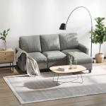 Hörnsoffa med Sovplats, 3-sits Soffa med Förvaring och Kuddar, L-formad, Tyg, Grå