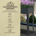 Planteringslåda Högbädd Örtbädd med Fötter och 3 Dräneringshål Metall för Trädgård och Balkong 100 X 30 X 80 Cm