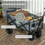 Handvagn Transportvagn Blå av Tyg och Metall för Strand och Utflykt Hopfällbar Strandvagn med Kylväska 120 kg