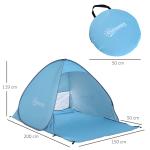 Pop-up Tält, Strandtält, Campingtält, Polyester, 200 x 150 x 119 cm, Blå
