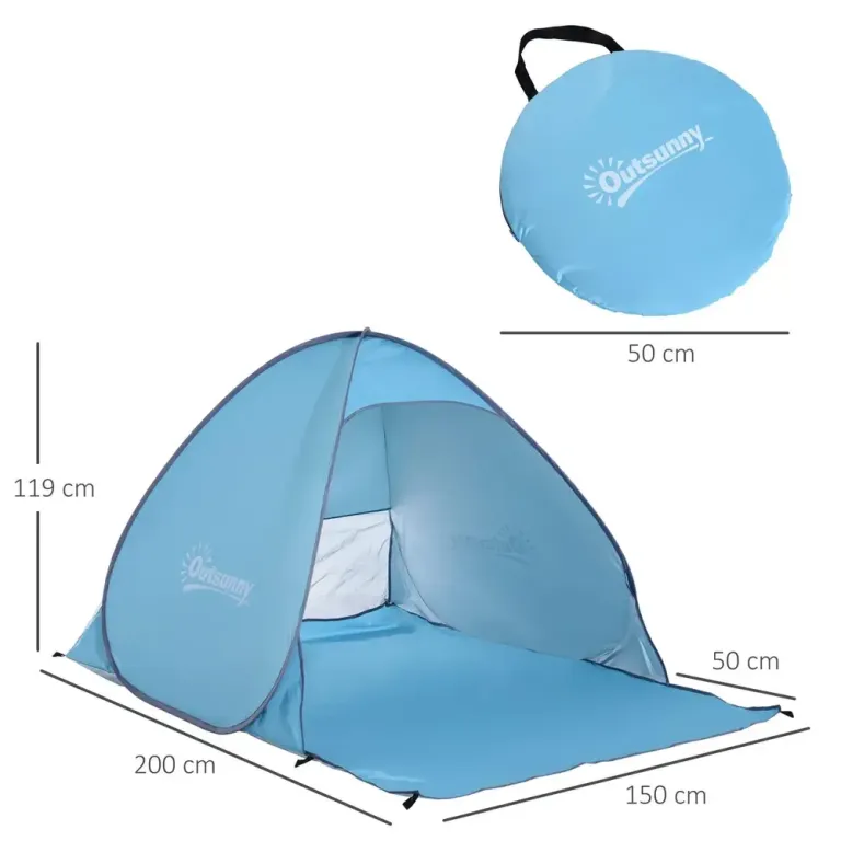 Pop-Up Tält Strandtält Campingtält 200 x 150 x 119 cm