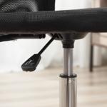 Kontorsstol Skrivbordsstol Svart av Tyg och Metall för Kontor och Hem Utan Armstöd Ergonomisk och Höj och Sänkbar upp till 100 kg