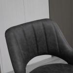 Barstolar Köksstolar Set om 2 Grå av Läderlook och Metall för Kök och Bar Höjdjusterbara Svängbara med Fotstöd Modern Design 44 x 49 x 90-110 cm