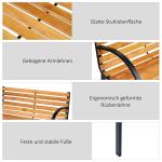 Parkbänk Stål och Furuträ 2 Personer Klassisk Robust Konstruktion för Utomhusbruk Natur 122 X 60 X 83 Cm