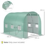 Växthusfilm 3 x 2 x 2 m, Vattentät Trädgårdspresenning med UV-skydd, Plastfilm för Växthus och Polytunnel, Grön