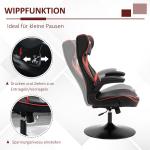 Ergonomisk Gamingstol i Konstläder, Bekväm Datorstol med Vippfunktion, Sportig Design för Spel och Arbete, Svart/Röd, 67 x 75 x 106-112 cm
