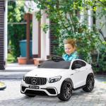 Elbil för Barn Mercedes-Benz AMG GLC63S Lyxig Leksaksbil med Fjärrkontroll och Dubbla Motorer Vit 115 X 70 X 55 Cm