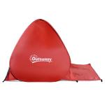Strandskydd Pop Up-Tält Automatiskt Polyester för Strand och Camping Rött 200 X 150 X 119 Cm