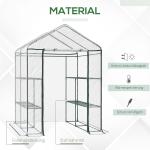 Filmväxthus Walk-In Trädgårdsskjul Tomatväxthus 6 Hyllor Stål och PVC Transparent för Trädgård