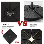 Paraplyvikt 4-Pack Paraplyställ Kan Fyllas med 80 Kg Vatten eller 120 Kg Sand HDPE Svart 100 X 100 X 9,5 Cm