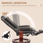 Relaxstol TV-Stol med Liggfunktion Brun av Konstläder för Vardagsrum Roterande Fåtölj med Justerbart Ryggstöd 150 kg