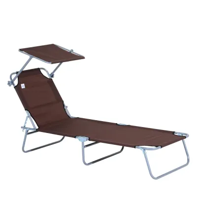 Solstol Brun Metall 187 x 58 x 36 cm