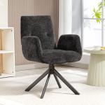 Fåtölj Snurrbar Bekväm Svart Tyg för Vardagsrum och Kontor Modern Design med Mjuk Stoppning Robust 120 kg