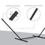 Hängmattsram 360 X 92 X 115 Cm Metall med Krokar upp till 120 Kg för Trädgård och Strand