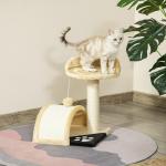 Kattträd Skrapstolpe Svart Plysch och Sisal för Små Katter Klösträd med Skrapstänger och Lekbollar 46 Cm