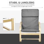Avslappningsstol Vingstol med Fotpall Brun av Linne och Trä för Vardagsrummet Bekväm Läsning Matstol 67 x 72 x 100 cm