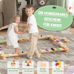 Balansbalksset i Trä för Barn, Tvåsidiga Balansbrädor, 3–8 År